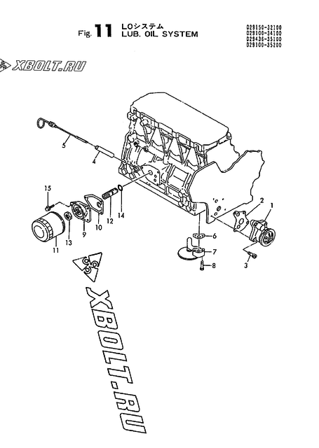  Система смазки двигателя Yanmar 4TN82TL-RDGD