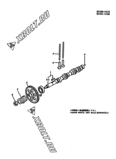  Двигатель Yanmar 3T75HL-HKSA, узел -  Распредвал 