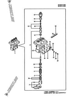  Двигатель Yanmar 3T75HL-HKSB, узел -  Топливный насос высокого давления (ТНВД) 
