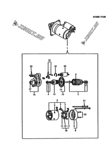  Двигатель Yanmar 3T75HL-HKSA, узел -  СТАРТЕР 