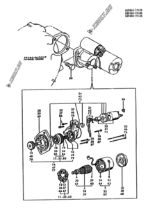  Двигатель Yanmar 3TN75L-RNF, узел -  СТАРТЕР 