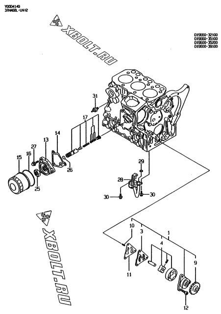  Система смазки двигателя Yanmar 3TNA68L-UNH2