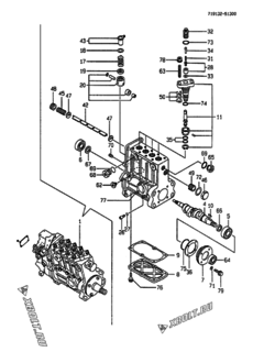  Двигатель Yanmar 4TN100L-TQ, узел -  Топливный насос высокого давления (ТНВД) 