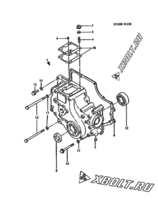  Двигатель Yanmar 3T75HL-DW, узел -  Корпус редуктора 