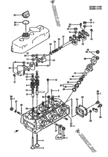  Двигатель Yanmar 3T75HL-DF, узел -  Головка блока цилиндров (ГБЦ) 