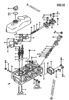  Двигатель Yanmar 3T75HL-DW, узел -  Головка блока цилиндров (ГБЦ) 