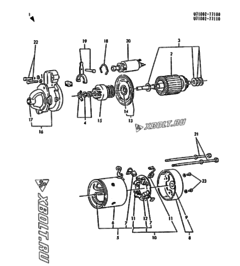  Двигатель Yanmar 3T75HL-DCS, узел -  СТАРТЕР 