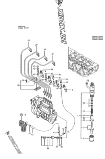  Двигатель Yanmar 4TN82L-RNKVM, узел -  Форсунка 