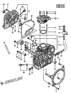  Двигатель Yanmar L100ADEVSA, узел -  Блок цилиндров 