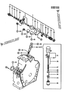  Двигатель Yanmar L100ADEVSA, узел -  Топливный насос высокого давления (ТНВД) 