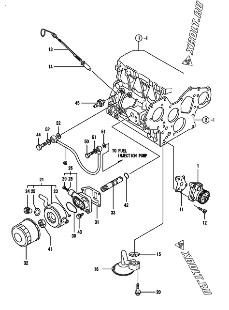  Система смазки двигателя Yanmar 3TN84L-RTBC