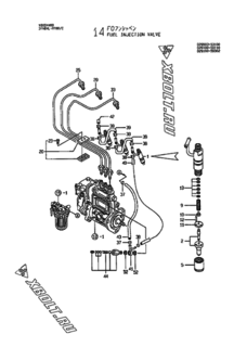  Двигатель Yanmar 3TN84L-RTBC, узел -  Форсунка 