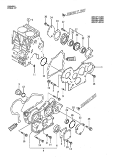 Двигатель Yanmar 3TN84L-RT, узел -  Корпус редуктора 