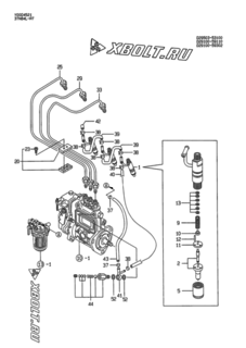  Двигатель Yanmar 3TN84L-RT, узел -  Форсунка 