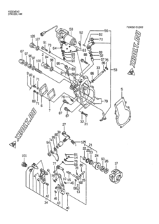  Двигатель Yanmar 3TN100L-MK, узел -  Регулятор оборотов 