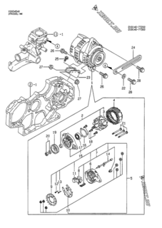  Двигатель Yanmar 3TN100L-MK, узел -  Генератор 