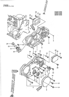  Двигатель Yanmar 4TN100TL-PS, узел -  Корпус редуктора 