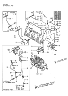  Двигатель Yanmar 4TN100TL-PS, узел -  Система смазки 