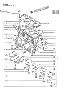  Двигатель Yanmar 4TN100L-GL, узел -  Блок цилиндров 