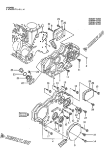  Двигатель Yanmar 3TN100L-GL, узел -  Корпус редуктора 