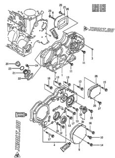  Двигатель Yanmar 4TN100TL-MCC, узел -  Корпус редуктора 