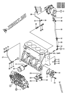  Двигатель Yanmar 4TN100TL-MCC, узел -  Система смазки 