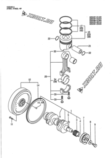  Двигатель Yanmar 3TN84L-RP, узел -  Коленвал и поршень 