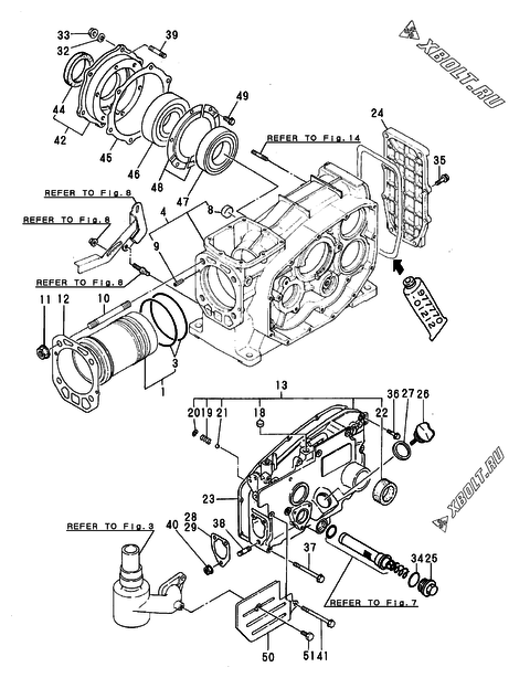  Блок цилиндров двигателя Yanmar NFAD6-LIK3