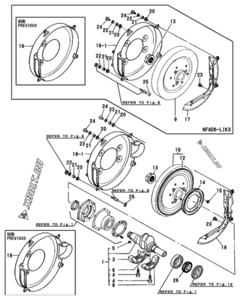  Двигатель Yanmar NFAD6-LEIK3, узел -  Коленвал и маховик 