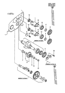  Двигатель Yanmar NFAD7-LIK3, узел -  Стабилизатор 