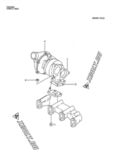  Двигатель Yanmar 4TN84TL-RMCD, узел -  Турбина 