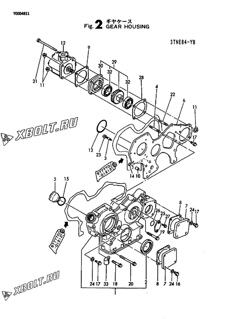  Корпус редуктора двигателя Yanmar 3TNE84-YB