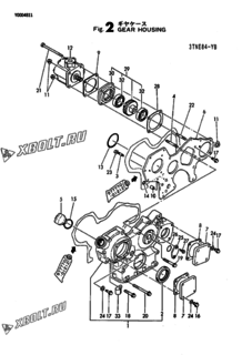  Двигатель Yanmar 3TNE84-YB, узел -  Корпус редуктора 