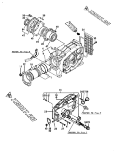  Двигатель Yanmar NFAD6-ESA, узел -  Блок цилиндров 