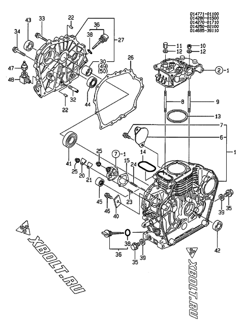  Блок цилиндров двигателя Yanmar L48ADEDMK