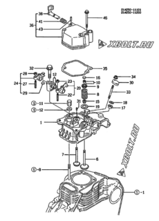  Двигатель Yanmar L48ADEDMK, узел -  Головка блока цилиндров (ГБЦ) 