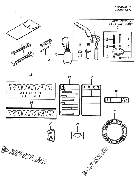 Инструменты и шильды двигателя Yanmar L48ADEDMK