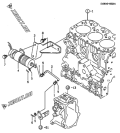  Двигатель Yanmar 3TNA72L-UDW2, узел -  Устройство остановки двигателя 