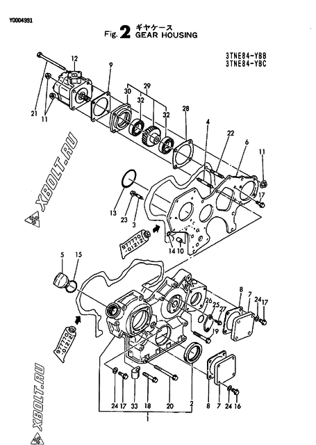 Корпус редуктора двигателя Yanmar 3TNE84-YBC