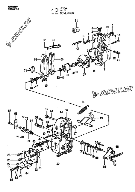 Регулятор оборотов двигателя Yanmar 4TNE98-FB