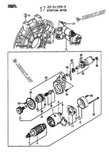  Двигатель Yanmar 4TNE98-FB, узел -  Стартер 