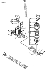  Двигатель Yanmar NFAD6-EKB, узел -  Воздушный фильтр и глушитель 