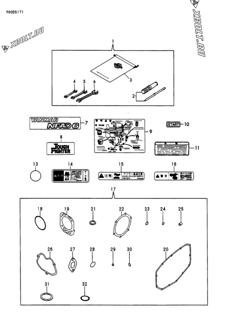  Инструменты и шильды двигателя Yanmar NFAD6-KB
