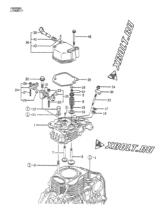  Двигатель Yanmar L70ADEVIT, узел -  Головка блока цилиндров (ГБЦ) 