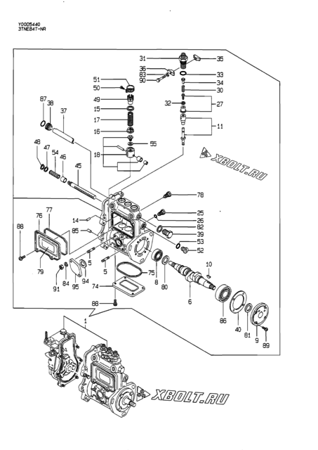  Топливный насос высокого давления (ТНВД) двигателя Yanmar 3TNE84T-NR