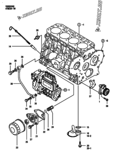  Двигатель Yanmar 4TNE84-TW, узел -  Система смазки 