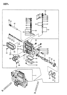  Двигатель Yanmar 4TNE84-TW, узел -  Топливный насос высокого давления (ТНВД) 