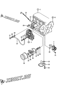  Двигатель Yanmar 3TNE84-HS, узел -  Система смазки 