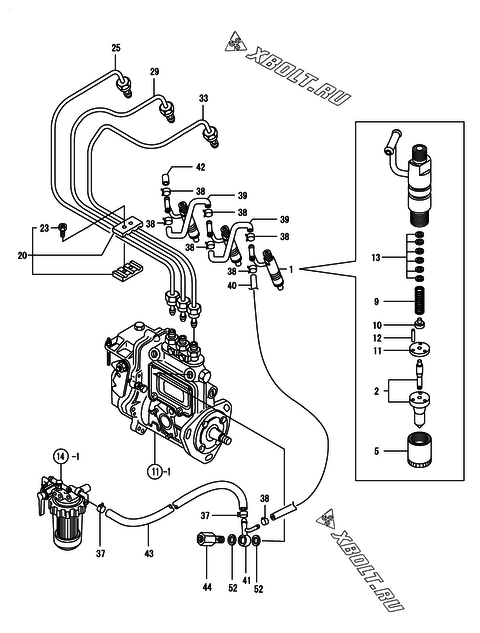 Форсунка двигателя Yanmar 3TNE84-HS
