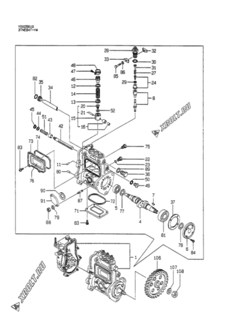  Двигатель Yanmar 3TNE84T-YW, узел -  Топливный насос высокого давления (ТНВД) 